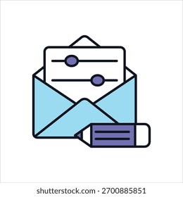 Email Edición Icono de Vector Ilustración de stock