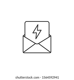 email for electricity - minimal line web icon. simple vector illustration. concept for infographic, website or app.