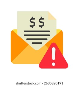 Email Elert flat color, mini illustration icon. use for modern concept, print, UI, UX kit, web and app development. Vector related to sales, logistic and ecommerce