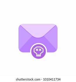 Email emoji envelope letter mail message send skull icon. Vector Flat illustration