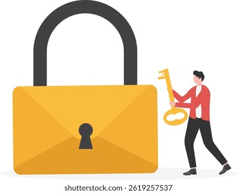 Email encryption concept, Secure, encrypted messages, emails, Internet data protection.

