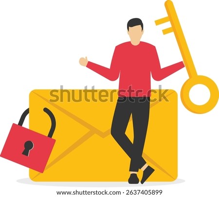 Email encryption concept, Secure, encrypted messages, emails, Internet data protection. stock illustration

