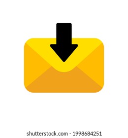 sobre de correo electrónico con flecha hacia abajo. descarga de correo electrónico