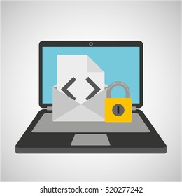 email envelope data protection cyber security vector illustration eps 10