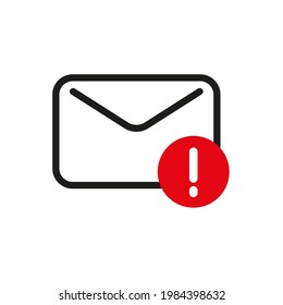 email envelope with exclamation mark icon
