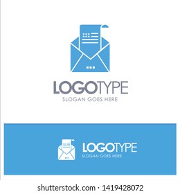 Email, Envelope, Greeting, Invitation, Mail Blue Solid Logo with place for tagline