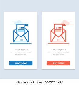 Email, Envelope, Greeting, Invitation, Mail  Blue and Red Download and Buy Now web Widget Card Template