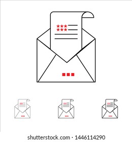 Email, Envelope, Greeting, Invitation, Mail Bold and thin black line icon set