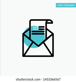 Email, Envelope, Greeting, Invitation, Mail turquoise highlight circle point Vector icon