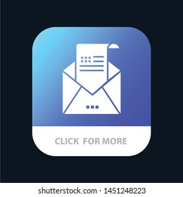 Email, Envelope, Greeting, Invitation, Mail Mobile App Button. Android and IOS Glyph Version