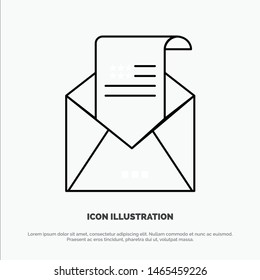 Email, Envelope, Greeting, Invitation, Mail Line Icon Vector. Vector Icon Template background