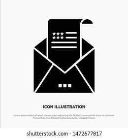 Email, Envelope, Greeting, Invitation, Mail solid Glyph Icon vector