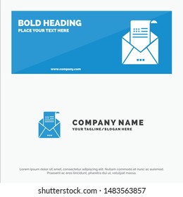 Email, Envelope, Greeting, Invitation, Mail SOlid Icon Website Banner and Business Logo Template