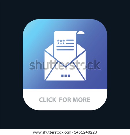 Email, Envelope, Greeting, Invitation, Mail Mobile App Button. Android and IOS Glyph Version