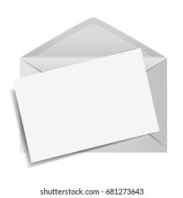 Email envelope icon with a blank paper note for web marketing message and copy EPS10 vector illustration on white background.