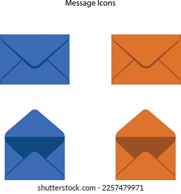 Email Envelope Icon. blue and orange Message envelope line icon isolated on white background Vector for apps and websites. Mail message signs set.