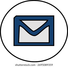 Icono de sobre de correo electrónico en círculo