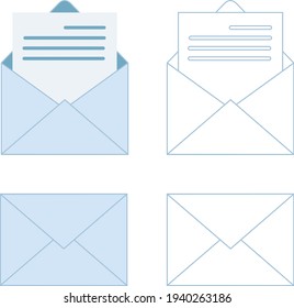 Email envelope icon, flat design vector Illustration.