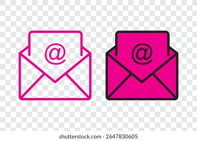 E-mail , ícone de envelope, Gmail. ícone de e-mail de envelope. Sinal de botão do ícone de email.
