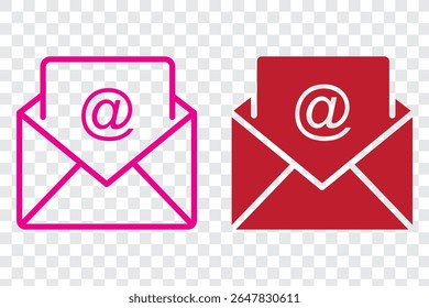 E-mail , ícone de envelope, Gmail. ícone de e-mail de envelope. Sinal de botão do ícone de email.