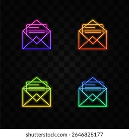 Illustrationsdesign für E-Mail-Umschläge. Neonstil.