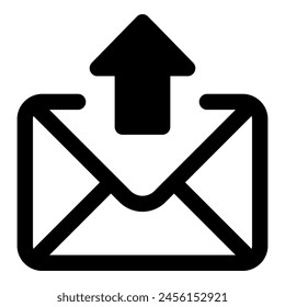 Email envelope icon isolated on white background