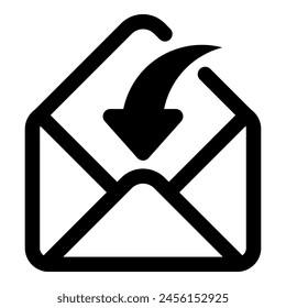 Email envelope icon isolated on white background