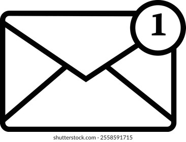 Email envelope icon with marker new message isolated on transparent background. Render email notification heart missed with letters, check mark, paper plane and magnifying glass.