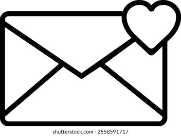 Email envelope icon with marker new message isolated on transparent background. Render email notification heart missed with letters, check mark, paper plane and magnifying glass.