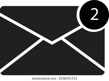 Email envelope icon with marker new message isolated on transparent background. Render email notification heart missed with letters, check mark, paper plane and magnifying glass.