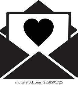 Email envelope icon with marker new message isolated on transparent background. Render email notification heart missed with letters, check mark, paper plane and magnifying glass.