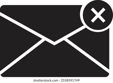 Email envelope icon with marker new message isolated on transparent background. Render email notification heart missed with letters, check mark, paper plane and magnifying glass.