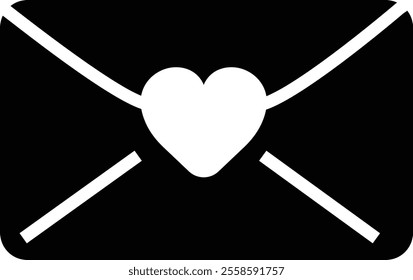 Email envelope icon with marker new message isolated on transparent background. Render email notification heart missed with letters, check mark, paper plane and magnifying glass.