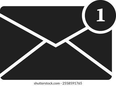 Email envelope icon with marker new message isolated on transparent background. Render email notification heart missed with letters, check mark, paper plane and magnifying glass.