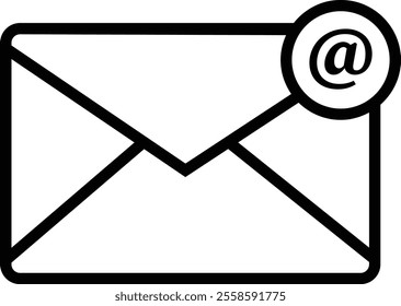 Email envelope icon with marker new message isolated on transparent background. Render email notification heart missed with letters, check mark, paper plane and magnifying glass.