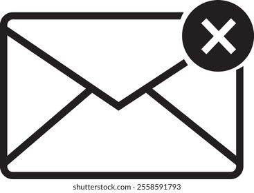 Email envelope icon with marker new message isolated on transparent background. Render email notification heart missed with letters, check mark, paper plane and magnifying glass.