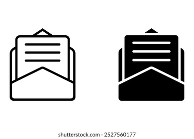 Email Envelope Icon. Message envelope line icon isolated on white background Vector for apps and websites. Mail message signs set. Editable Stroke.