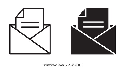 Email Envelope Icon. Message envelope line icon isolated on white background Vector for apps and websites. Mail message signs set. Editable Stroke. 