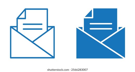 Email Envelope Icon. Message envelope line icon isolated on white background Vector for apps and websites. Mail message signs set. Editable Stroke. 