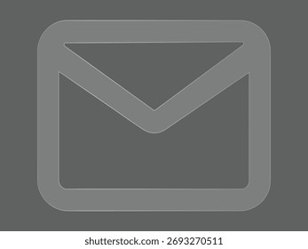 Email Envelope Icon in Modern Gray Design Communication Symbol Concept