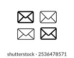 Email Envelope Icon with Notification Badge for Digital Communication , email icon set. Mail icon set. email icon vector. E-mail Envelope illustration