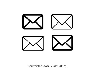 Email Envelope Icon with Notification Badge for Digital Communication , email icon set. Mail icon set. email icon vector. E-mail Envelope illustration