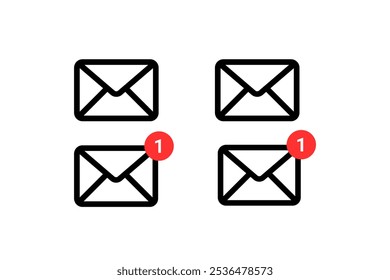 Ícone de envelope de email com selo de notificação para comunicação digital , ícone de email definido. Ícone de email definido. ícone de email vetor. Ilustração de Envelope de Email