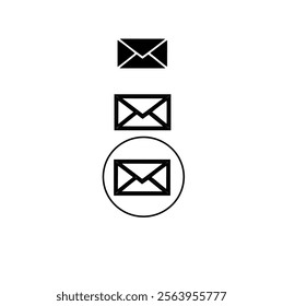 Email Envelope Icon with Notification Badge for Digital Communication , email icon set