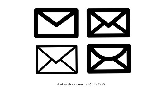 Email Envelope Icon with Notification Badge for Digital Communication , email icon set. Mail icon set. email icon vector. E-mail Envelope illustration. Message symbol.