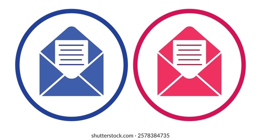 Email Envelope Icon with Notification Badge for Digital Communication , email icon set