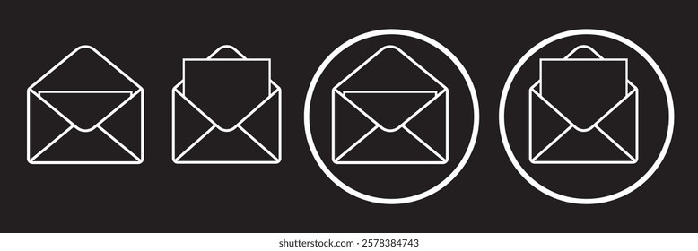 Email Envelope Icon with Notification Badge for Digital Communication , email icon set