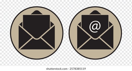 Email Envelope Icon with Notification Badge for Digital Communication , email icon set. Mail icon set. email icon vector. E-mail Envelope illustration