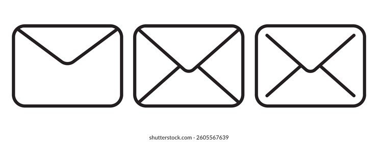Email Envelope Icon with Notification Badge for Digital Communication , email icon set. Mail icon set. email icon vector. E-mail Envelope illustration. EPS 10.