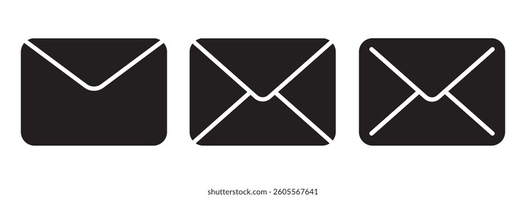 Email Envelope Icon with Notification Badge for Digital Communication , email icon set. Mail icon set. email icon vector. E-mail Envelope illustration. EPS 10.